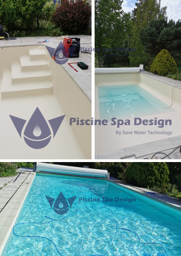 remplacement liner beige piscine spa design